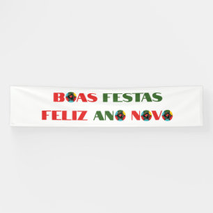 Lona Typografía mínima Saludos de Navidad portugueses