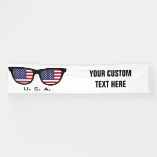 Lona U.S. A. Shades Banner de texto y color personaliza