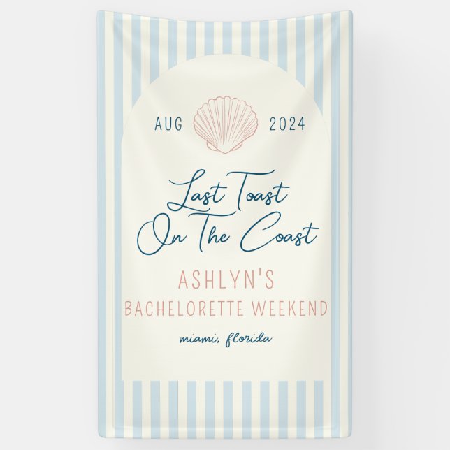 Lona Último Brindis en la Costa Pendón de Despedida de  (Vertical)