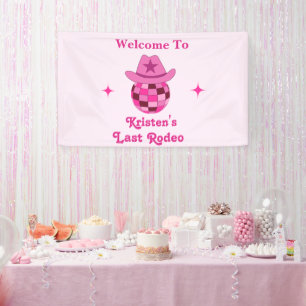 Lona Último Rodeo Rosa Disco Vaquera Despedida de Solte