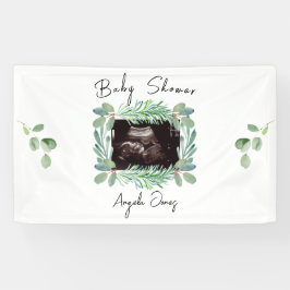 Lona Ultrasonido Foto Greenery Baby Shower neutral