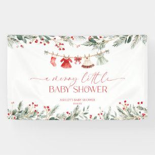 Lona Un alegre pequeño baby shower Navidad Baby Shower