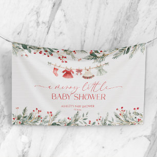 Lona Un alegre pequeño baby shower Navidad Baby Shower