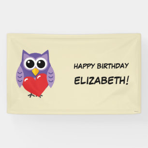 Lona Un amor de búho   Agrega tu nombre