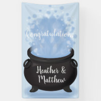 Un bebé está preparando una bruja Baby Shower azul