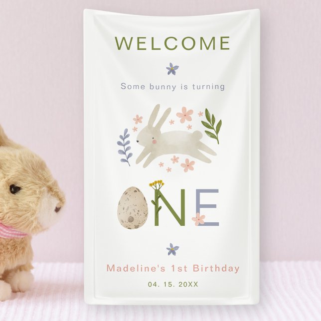 Lona Un conejo es la primera bienvenida de cumpleaños d (Subido por el creador)