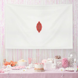 Lona un diseño rojo y marrón sobre un fondo blanco