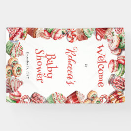 Lona Un dulce pequeño bebé con marco de tela Baby Showe