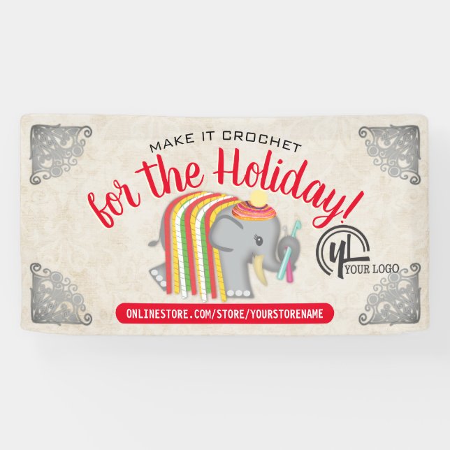 Lona Un espectáculo de artesanías de Navidades de ganch (Horizontal)