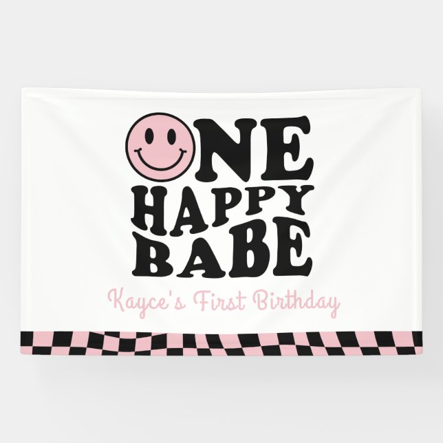 Lona Un feliz Babe Wavy Chica de sonrisa feliz primer c (Horizontal)