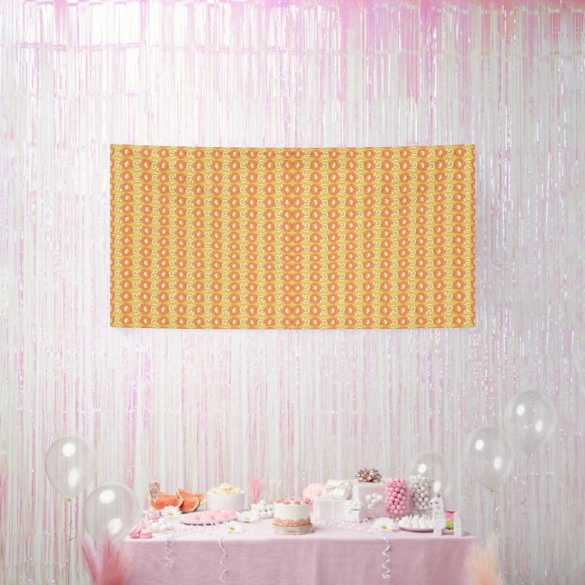 Lona un fondo naranja y amarillo con puntos pequeños (Fiesta)
