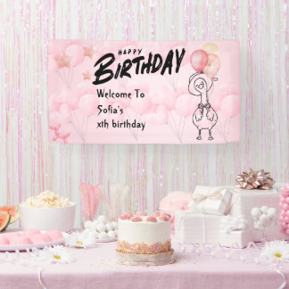 Lona Un ganso tonto Cumpleaños personalizado de 1er año