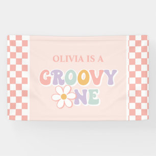 Lona Un Groovy chica Pink Daisy Checker