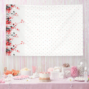 Lona Un intrincado diseño floral en blanco y negro