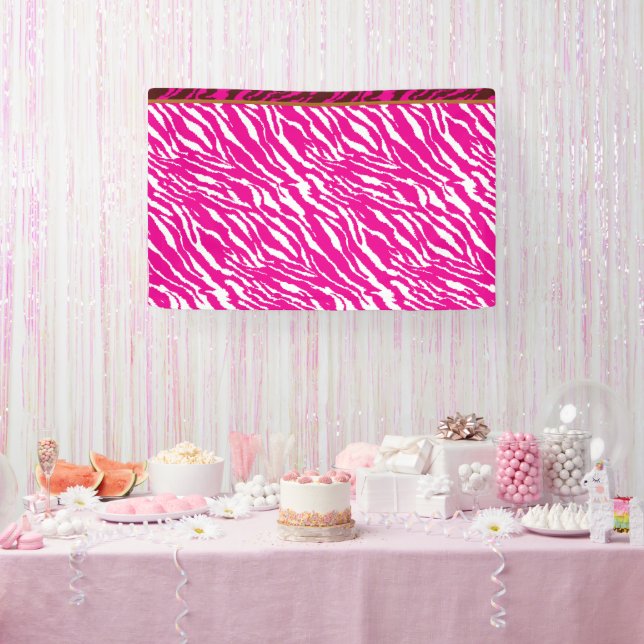 Lona Un intrincado patrón floral en rosa y blanco, arte (Fiesta)