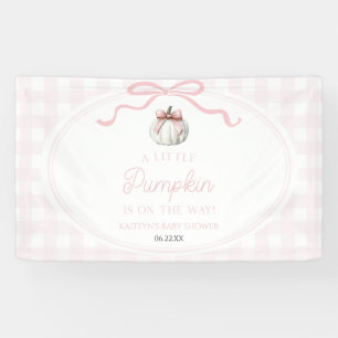 Lona Un lazo rosa de pequeña calabaza Otoño Baby Shower