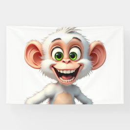 Lona Un mono africano blanco sonriente