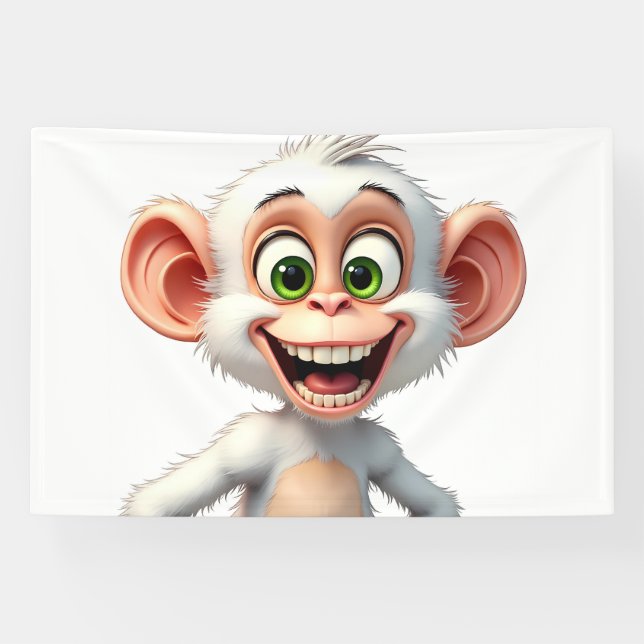 Lona Un mono africano blanco sonriente (Horizontal)