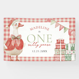 Lona Un Navidad gótico tonto Gingham 1º cumpleaños