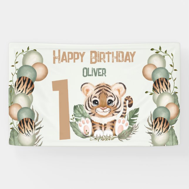 Lona Un niño pequeño y salvaje del tigre (Horizontal)