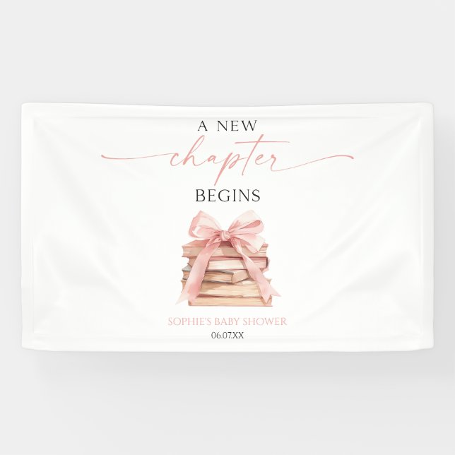 Lona Un Nuevo Capítulo Comienza Libros de Arco Rosa Bab (Horizontal)