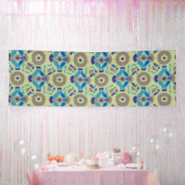 Lona un patrón azul y verde sobre un fondo verde