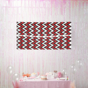 Lona Un patrón de cheurón dinámico en rojo y negro, car