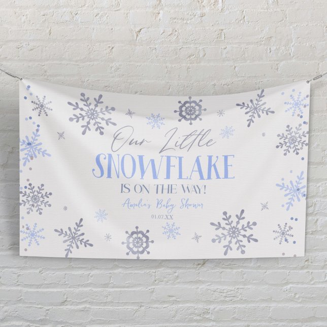 Lona Un pequeño Baby Shower azul de invierno con copas  (Subido por el creador)