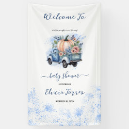 Lona Un pequeño camión de calabaza Baby Shower acuarela