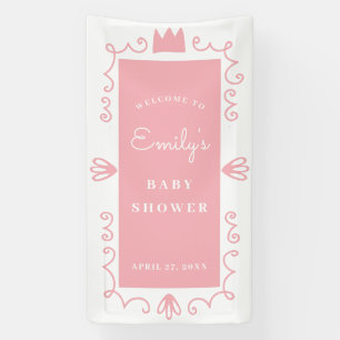 Lona Un pequeño Princesa Chica rosa moderno Baby Shower