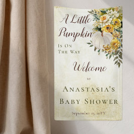 Lona Un poco de calabaza cosecha de oro Baby Shower flo