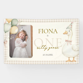 Lona Un tonto Goose Gingham 1er cumpleaños Foto