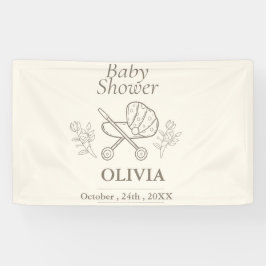 Lona Una aventura en cochecito | Fiesta de bebé neutral