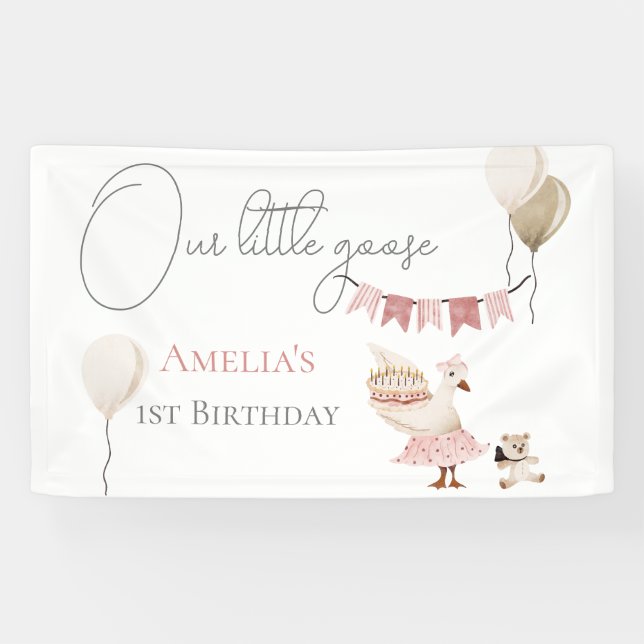 Lona Una cuatricromía de ganso de cumpleaños silvestre (Horizontal)