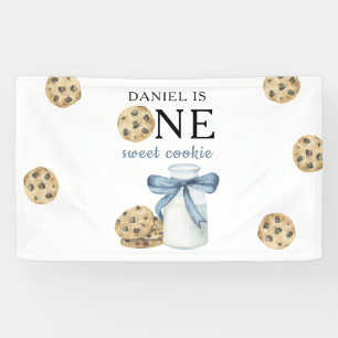 Lona Una Dulce Galleta y Leche Cumpleaños Primero  