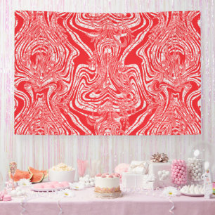 Lona una imagen roja y blanca de un patrón sobre una es