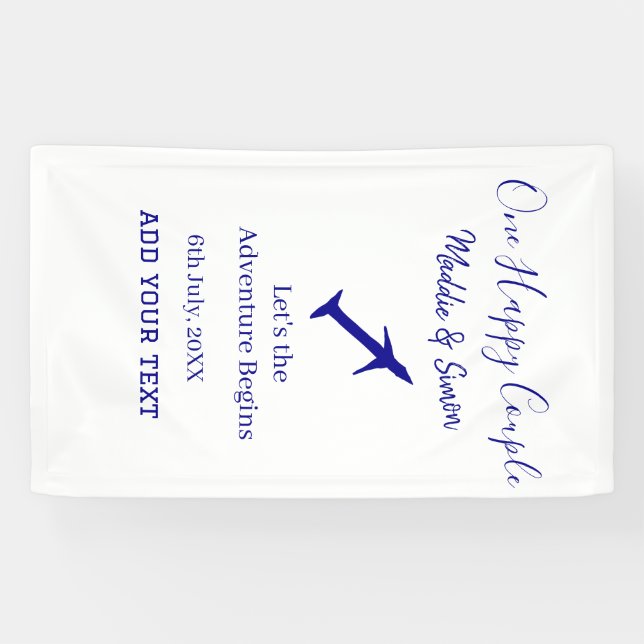 Lona Una pareja feliz comienza la aventura boda co (Horizontal)