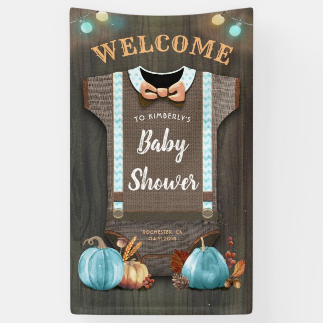 Lona Una pequeña calabaza | BABY SHOWER | Banner de Bab (Vertical)