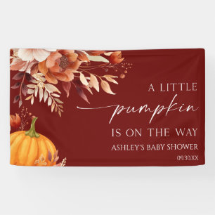 Lona Una pequeña calabaza Burgundy floral baby shower o