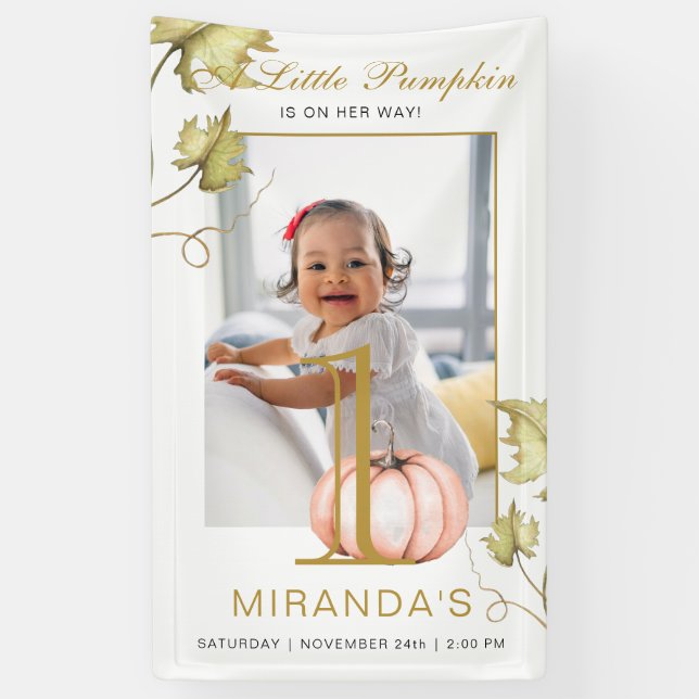 Lona Una pequeña foto de calabaza Primera fiesta de cum (Vertical)