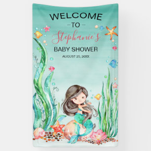 Lona Una sirena cutáneo de color bajo el mar Baby Show