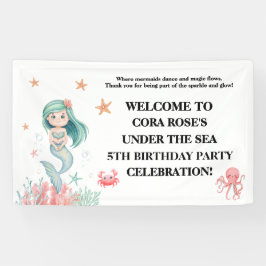 Lona Under The Sea Mermaid Girls Birthday Banner