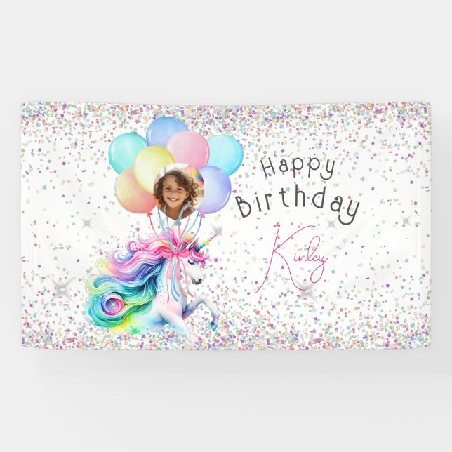 Lona Unicorn Birthday Banner (Horizontal)