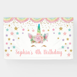 Lona Unicorn Birthday Banner Personalized name