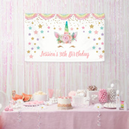 Lona Unicorn Birthday party Banner Personalized name