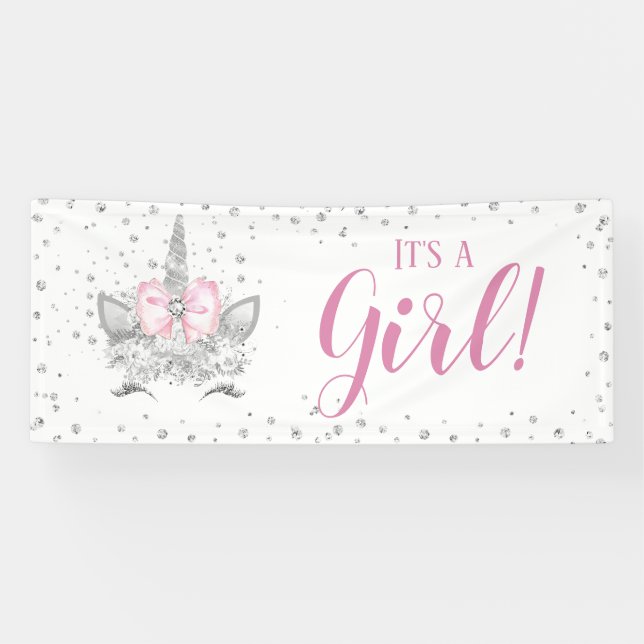 Lona Unicorn Face Diamonds Baby Shower (Horizontal)