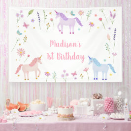 Lona Unicorn Meadow Pastel Pink Gold Birthday