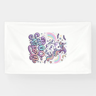 Lona Unicornio Boo-nicornio Vector Premium de Diseño Ve