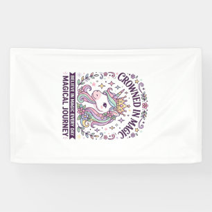 Lona Unicornio Coronado en Tipografía Negrita Mágica Gr