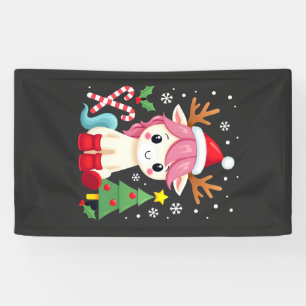 Lona Unicornio de Navidad Lindo Mágico Xmas Niñas Peque